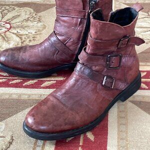 Sundance | Leather Moto Booties w/Three Straps & Zipper, Sz 9 / 40 ♥ EUC